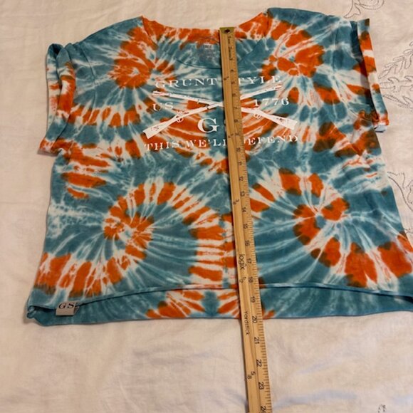 Grunt Style This We'll Defend Orange/Blue Tie Dye Women's T-Shirt | Size L - Picture 7 of 8
